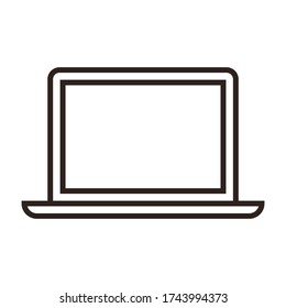 Laptop line icon isolated on white background