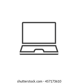 laptop line icon, mobile computer outline vector logo, linear pictogram isolated on white, pixel perfect illustration