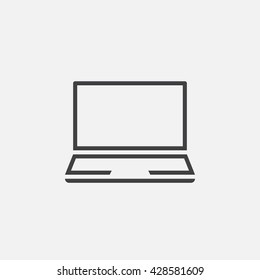 laptop line icon, notebook outline vector logo illustration, linear pictogram isolated on white