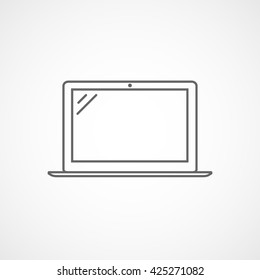 Laptop Line Icon On White Background