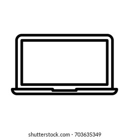 Laptop line icon. Outline style design. Linear vector symbol.