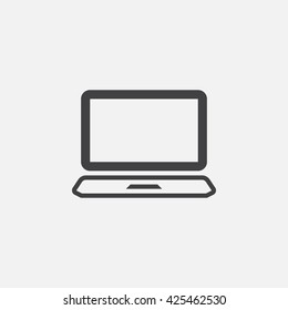  laptop line icon, outline vector logo illustration, linear pictogram isolated on white