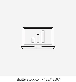 laptop line icon, outline vector logo illustration, linear pictogram isolated on white