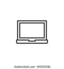 Laptop line icon, outline vector sign, linear style pictogram isolated on white. Symbol, logo illustration. Editable stroke. Pixel perfect