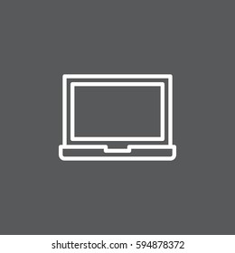 Laptop line icon, outline vector sign, linear white pictogram. Symbol, logo illustration. Editable stroke. Pixel perfect