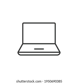 Laptop line icon. Simple outline style. Notebook, computer, pc, desktop, portable device concept. Vector illustration isolated on white background. EPS 10.