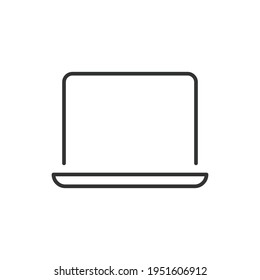 Laptop line icon. Simple outline style. Notebook, computer, pc, desktop, portable device concept. Vector illustration isolated on white background. EPS 10.