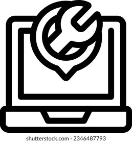 Notebook-Line-Symbol - Einzelbild, Vektorgrafik 