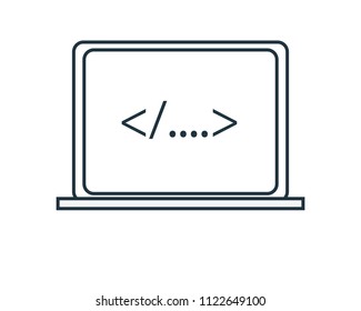 Laptop line icon vector design