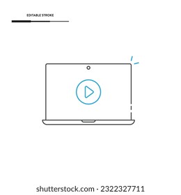 Laptop Line Icon Vector Design.