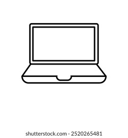 Laptop line icon vector, flat black simple illustration for web and app..eps