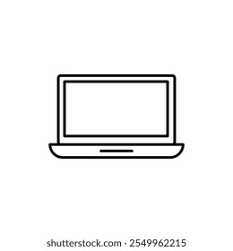 Laptop line icon. vector flat black linear illustration for web and app..eps