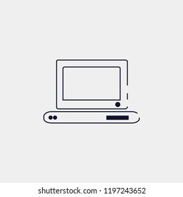 laptop line icon, vector illustration. flat icon