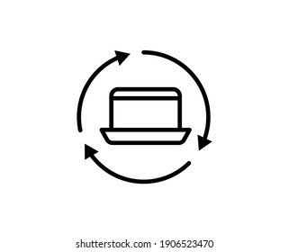 Laptop line icon. Vector symbol in trendy flat style on white background. Web sing for design.