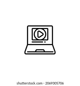 Laptop Line Icon, Vector Template