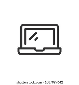 Icono de línea de portátil para plantilla y aplicación web. Diseño de ilustración vectorial en fondo blanco. EPS 10