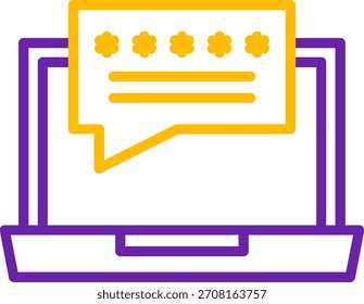 Design do ícone de vetor de duas cores da linha do notebook