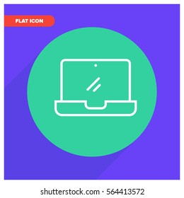 laptop line vector icon