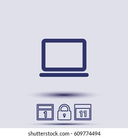 Laptop  . line vector icon