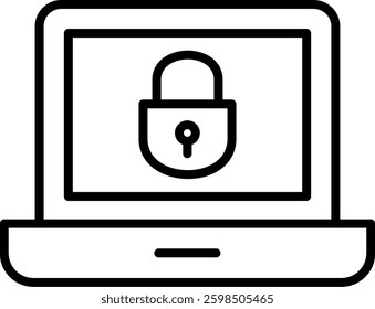 Laptop Line Vector Icon Design