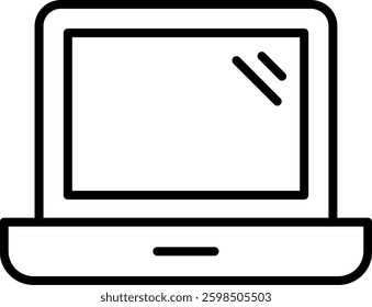 Laptop Line Vector Icon Design