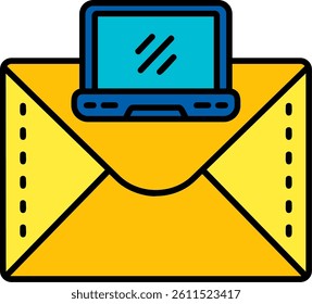 Laptop Line vector Icon Design