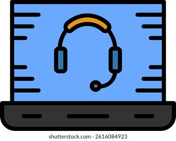 Laptop Line Vector Icon Design