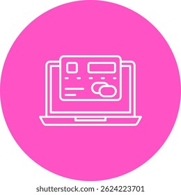 Diseño de icono de Vector de línea de computadora portátil
