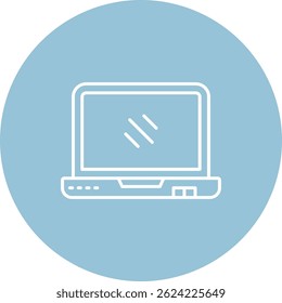 Diseño de icono de Vector de línea de computadora portátil