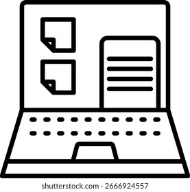 Laptop Line vector Icon Design