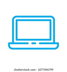 Laptop line vector icon. Symbol from set Icons for your interface. Isolated on white background