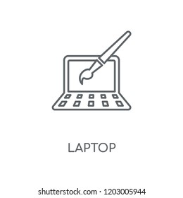 Laptop linear icon. Laptop concept stroke symbol design. Thin graphic elements vector illustration, outline pattern on a white background, eps 10.