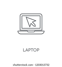 Laptop linear icon. Laptop concept stroke symbol design. Thin graphic elements vector illustration, outline pattern on a white background, eps 10.