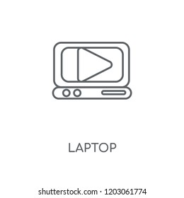 Laptop linear icon. Laptop concept stroke symbol design. Thin graphic elements vector illustration, outline pattern on a white background, eps 10.