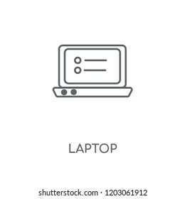 Laptop linear icon. Laptop concept stroke symbol design. Thin graphic elements vector illustration, outline pattern on a white background, eps 10.