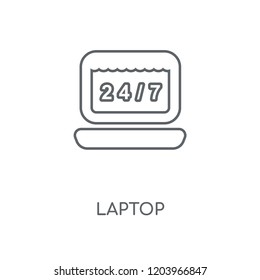 Laptop linear icon. Laptop concept stroke symbol design. Thin graphic elements vector illustration, outline pattern on a white background, eps 10.