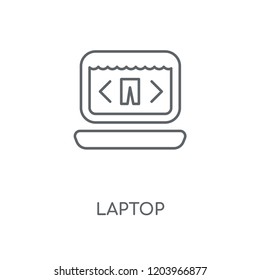 Laptop linear icon. Laptop concept stroke symbol design. Thin graphic elements vector illustration, outline pattern on a white background, eps 10.