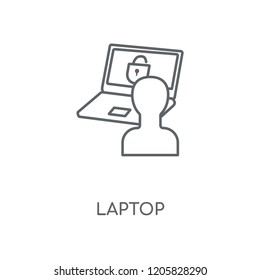 Laptop linear icon. Laptop concept stroke symbol design. Thin graphic elements vector illustration, outline pattern on a white background, eps 10.