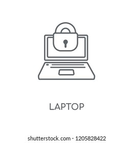 Laptop linear icon. Laptop concept stroke symbol design. Thin graphic elements vector illustration, outline pattern on a white background, eps 10.