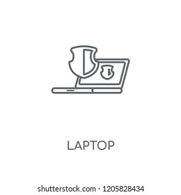 Laptop linear icon. Laptop concept stroke symbol design. Thin graphic elements vector illustration, outline pattern on a white background, eps 10.