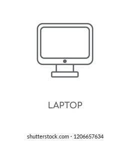 Laptop linear icon. Laptop concept stroke symbol design. Thin graphic elements vector illustration, outline pattern on a white background, eps 10.