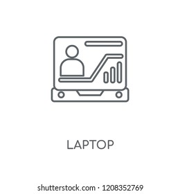 Laptop linear icon. Laptop concept stroke symbol design. Thin graphic elements vector illustration, outline pattern on a white background, eps 10.