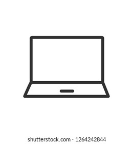 Laptop. linear icon. Line with editable stroke