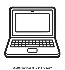 Icono de Vector de Lineal de la computadora portátil encendido 