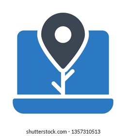 laptop location glyph double color 