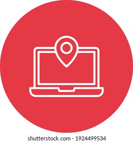 Portátil, ubicación, imagen vectorial de icono de pin. También se puede utilizar para la navegación. Idóneo para aplicaciones web, aplicaciones móviles y medios impresos.