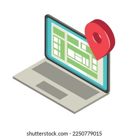 laptop location pin you are here icon