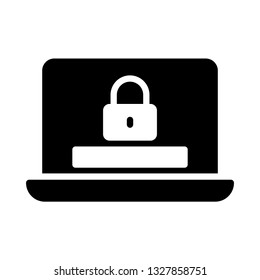 laptop lock glyph icon