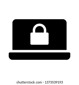 laptop lock glyph icon