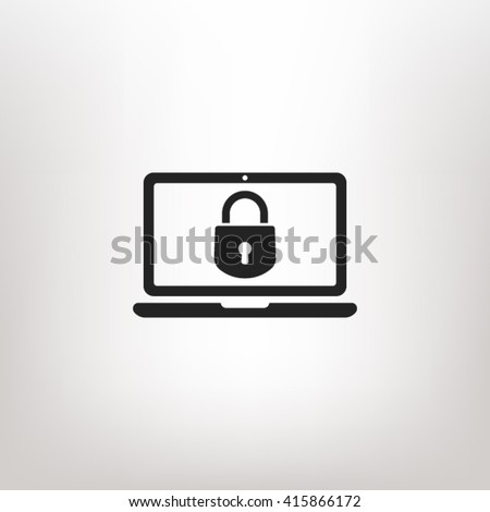 Laptop lock icon vector